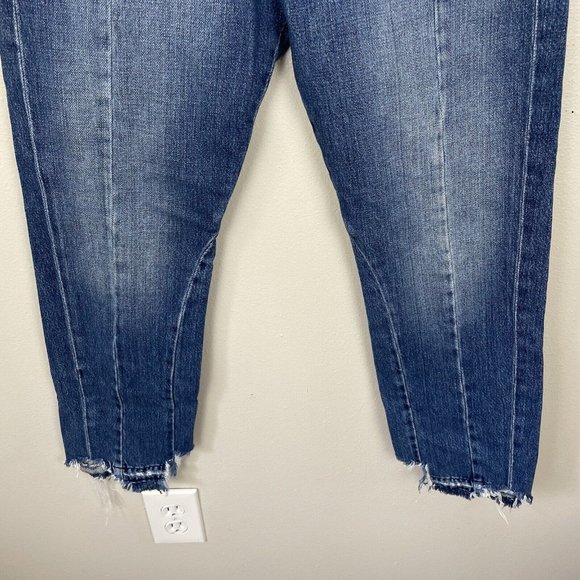 FRAME Le Original Wetherly Mix Distressed Denim Rigid Straight Leg Jeans Size 27 - Picture 3 of 11